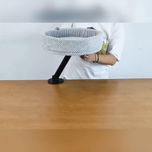 Elegant Gray Cat Bed Cat Bed Desk Desktop Cat Bed Sturdy 360° Rotation for Office Study Room Home