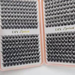 384pcs DIY Eyelash Extensions Individual Lashes 10-14mm Natural Look Mixed Volume Clusters 10D for Eyelashes