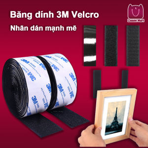 1 Mét Cuộn Keo 2 Mặt 3M Băng Gai Dính Velcro Dán Xé Treo Đồ Tiện Lợi