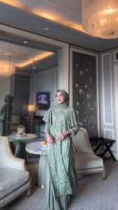 BEST SELLER Lady Dress Bahan Ceruty mix Brukat Premium / Gamis Wanita Terbaru 2023 Lebaran / Gamis Kondangan / Dress Muslim