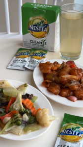 NESTEA Cleanse Lemon Cucumber Powdered Green Tea with Fiber 250ml - Pack of 40