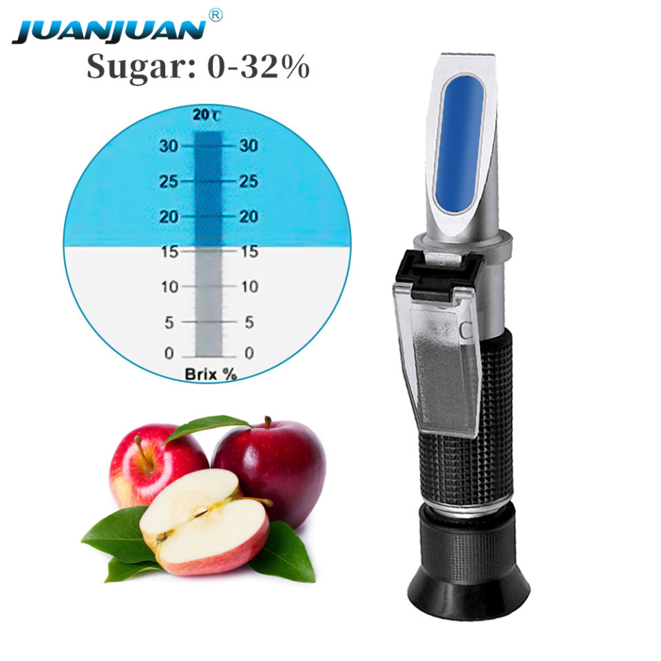 0~32% Brix Refractometer Handheld Sugar Refractometer ATC Fruit Vegetables Juice Beverages Brix Content Refractometer