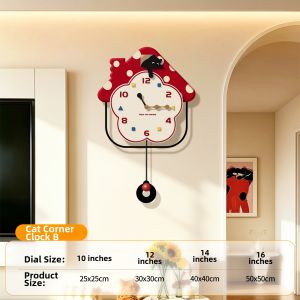 CTYLIGHTZ | Dopamine Style Memphis Art Cat Silent Wall Clock