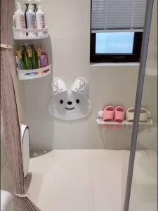 2 in 1 Shower Foot Scrubber Mat with Non-Slip Suction Cups Rabbit-Shaped Silicone Foot Massage Mat Anti-slip Mat Foot Scrubber