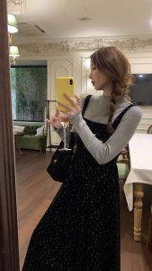 เสื้อถักตัวในคอกึ่งสูงลูกไม้สำหรับผู้หญิงเสื้อไหมพรมตัวในขนเฟอร์ดูแพงสำหรับฤดูใบไม้ร่วงและฤดูหนาวเสื้อขนแกะหนาพิเศษ