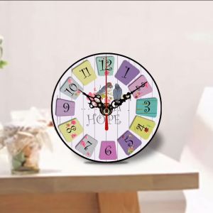 Jam Meja Unik / Jam Kayu Shabby Chic Tema Burung - Sweep Movement
