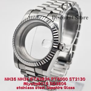 RICHUS Watch Case 36mm 39mm Silver Stainless Steel Watch Case Fit NH35 NH36 ETA2824 ST2130 PT5000 Miyota8215 DG3804 Movement