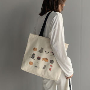 New Arrival Large Capacity Canvas Bag Womens Shoulder Japanese-Style Retro Harajuku Ulzzang Travel to Work Student Cloth Bag Tide
