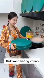 Thớt Nhựa PE Tròn Xanh Lá Hàng Dày 1.5cm Kháng Khuẩn Chống Nấm Mốc (100% Như Video)