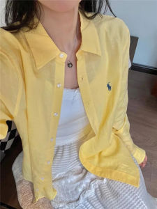 Autumn New Style Loose Fit Long Sleeve White Linen Shirt Comfortable Breathable Sun Protection Cotton Linen Womens Shirt