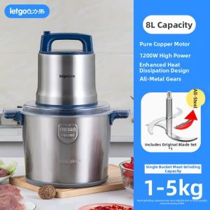 「China Plug」LETGOO | Powerful Electric Meat Grinder with Garlic and Meat Paste Function for Commercial Use