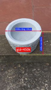 cối đá xanh nguyên khối ( LA VĂN HUYÊN) với đường kính chiều rộng=24cm. chiều cao=16cm