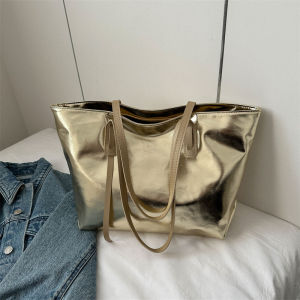 Fashionable Large Capacity Womens Tote Bag Commuter Handbag Shoulder Bag Spring Summer New Style Casual Soft PU Leather