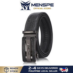 MENSPE Men Fashion Belt Genuine Leather Belts Crocodile Pattern Belt Whole Crocodile Leather Automatic Buckle Belts Brand Luxury High Quality Business Strap Male Waistband for Men