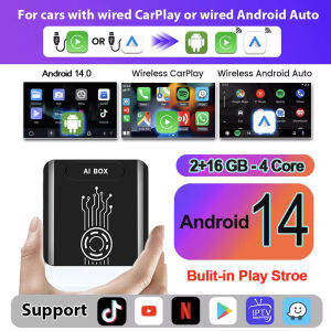 CHEGIT 8-Core Android 14 TV Box 5-In-1 Wireless CarPlay Wireless Android Auto AI BOX For For Netflix Youtube Car Accessories