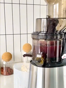 200W Cold Press Juicer 65RPM Powerful Motor Slow Masticating Juice Extractor Fits Whole Fruits