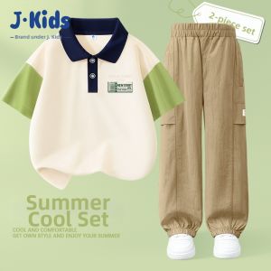 JKIDS | Color Block Polo Shorts Set Cooling Summer Kids Wear