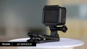 TELESIN 360 Backpack Clip Bag Strap Holder Clamp Mount for GoPro Insta360 DJI ACTION Camera