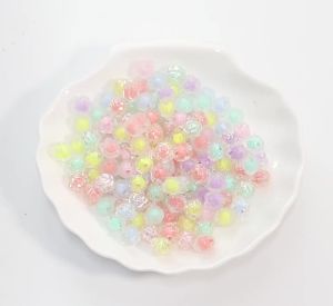 100pcs/lot Flower Acrylic Beads Transparent Mixed Color Rose Flowers Beads Loose Spacer Bead For DIY Jewelry Making Bracelet