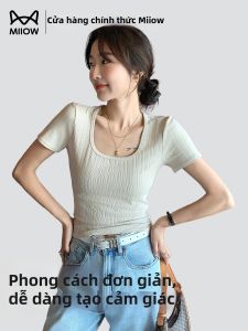 MiiOW | Áo Thun Tay Ngắn Elegent Phong Cách Duyên Dáng Ôm Sát