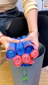 COD (15PCSx5ROLL=75pcs)( 45x50cm PE Thick Type DRAWSTRING Home Garbage Bags Rubbish Trash Bags