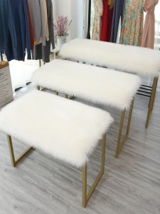 Modern Minimalist Long Plush Carpet Woolen Simulation Window Display Decorative Rug Clothing Store Counter Pad Desktop Cloth