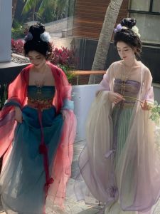 Spring Summer Complete Set Hanfu Womens Style Song Dynasty One-Piece Skirt with Fine Pleats 4.5M Draping Free Size Hanfu
