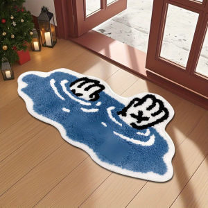 VIKAMA Cartoon Waterlogged Palm Floor Mat Is Machine Washable Easy To Clean Soft And Comfortable a Carpet For Home Decoration