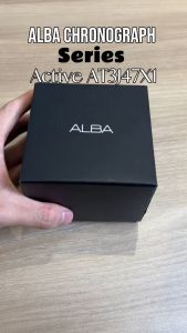 Jam Tangan Pria Alba AT3J47 Chronograph Black Silicone Strap Original