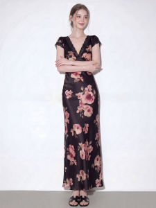 SHANGSHA | Elegant Holiday Floral Dress