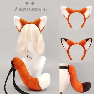 Potdemiel | Zootopia Judy Nick Cos Ear Rabbit Fox Headwear Tail Cosplay Toys Stage Dress Up Set Adult Carnival Costume Accessories Gifts