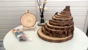 3PCS Wood Coaster Rounds Wooden Circles Ornaments Craft Supplies for DIY and Painting