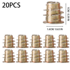 M4/M5/M6/M8 Threaded Insert Nut E-nut Kit Flush Nut Inserts Wood Bolt Furniture Headless Screw Hardware Nut Furniture Assortment