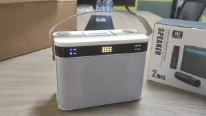 YS224 Mini Karaoke Machine 120W RGB Portable Speakers Dual Bluetooth Audio Smart External With 2 Wireless Microphones Music Player