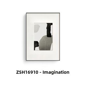 Modern Abstract Art Wall Mural Home Decor Black White Gray