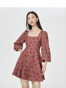 Vero Moda | Đầm Công Chúa Tay Bồng Cổ Vuông Dáng Ngọt Ngào Phong Cách Pháp Mùa Thu