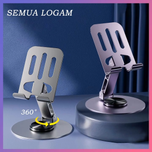 Carbon steel all Metal phone holder stand Folding adjustable Desktop Live Phone Tablet Stand cellphone Holder 360° Rotating Phone Stand