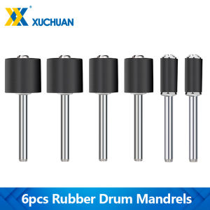 6pcs Drum Rubber Mandrel 3.175mm Shank Rod 1/2 3/8 1/4 Inch Rubber Mandrel for Dremel Accessories Rotary Tool