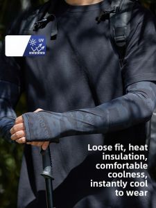 miiow | MiiOW Cat Man Ice Silk Sun Protection Sleeve Covers Summer Outdoor Mens Essential Loose Heat Insulation UV Protection Long Sleeve