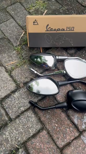 Spion Model Vespa Black Chrome Universal Motor Honda Suzuki Vario Spin Satria Fu Beat Scoopy