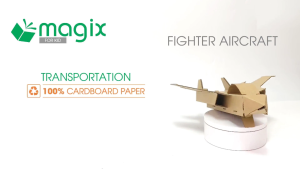 MFK06H - Máy bay phản lực carton - 24x23x6 cm - Đồ chơi lắp ráp mô hình từ bìa carton cứng cao cấp