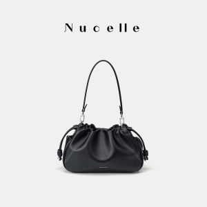 Drawstring Wrinkled Cloud-shaped Leather Bag