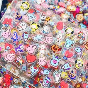 LINE FRIENDS | BT21 K-pop 40PCS 2CM Kawaii Acrylic Sheet DIY Accessory Decoration Phone Case Material CHIMMY COOKY KOYA Anime Gift Toys