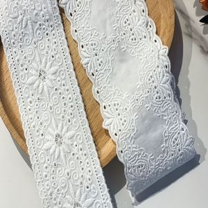 1 Yard Vintage European Floral 6CM Bilateral Embroidery Cotton Thread Cotton Carved Hole DIY Lace Fashion Womens Accessories