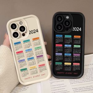 Compatible with iphone 14 Pro Max Phone Case 2024 Calendar 12 13 14 15 11 Pro Max Casing silicone xr xs Max 7 8 Plus