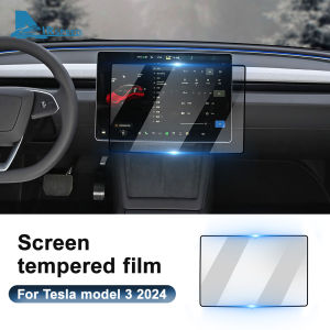ฟิล์มหน้าจอกระจกเทมเปอร์รถยนต์เทสลารุ่น3 2024สติกเกอร์ตกแต่งภายในรถฟิล์มป้องกัน