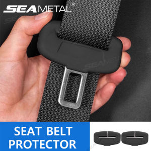 SEAMETAL 2Pcs Seat Belt Buckle Protector Full-Wrapped Rubber Seat Belt Protection Cover Buckle Cover Universal for Sedan Suv