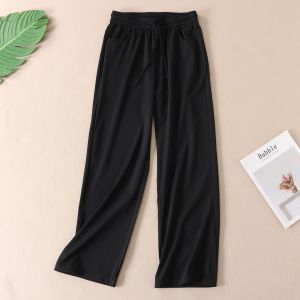Slimming Straight Leg Pants Womens Summer Casual Bug-Resistant Lightweight Iron-Free B501 High Waist Harlan Pants