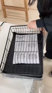 SJ Black Dish Drainer With Utensil Holder Metal Kitchen Plate Storage Rack Organizer By Sink Stainless Dish Drying Rack