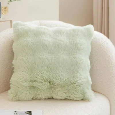 Plush Faux Rabbit Fur Pillow for Home Hotel Decor Soft Throw Pillowcase Decorative Pillow Cover for Living Room